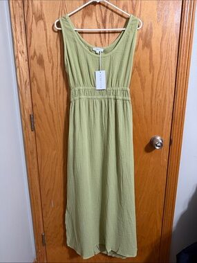 AEMI+CO Olive Green Sleeveless Maxi Dress